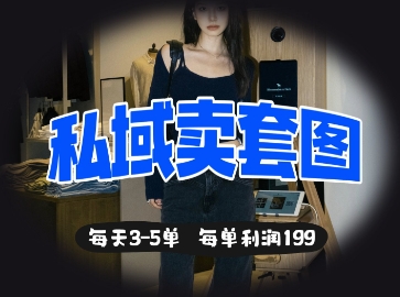 私域卖套图每天3-5单,每单利润99-洪烁网创