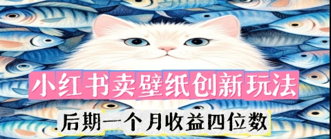 小红书卖壁纸创新玩法,后期一个月收益四位数-洪烁网创