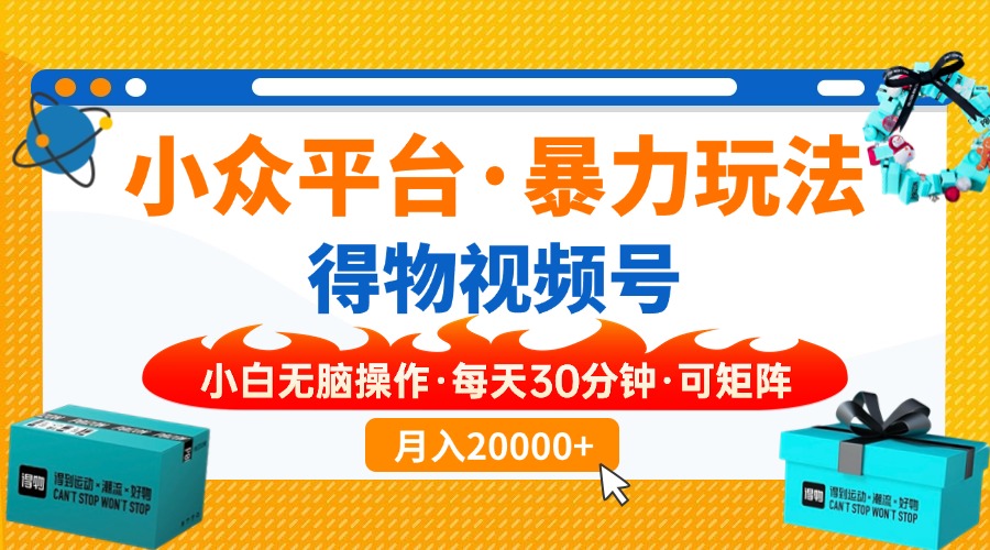 (14194期)小众平台暴力玩法,一键搬运爆款视频,可矩阵小白无脑操作,每天30分钟...-洪烁网创