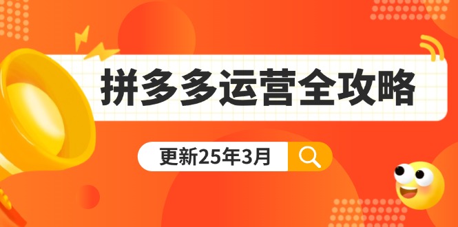 (14184期)拼多多运营全攻略:从0到日销千单,爆款内功+付费推广+黑科技(更新25年3月)-洪烁网创