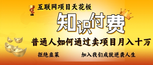 互联网项目天花板，知付付费项目，普通人如何通过卖项目月入十个，拒绝韭菜【揭秘】-洪烁网创