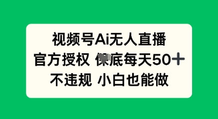 视频号AI无人直播,官方授权 每天50+,不违规 小白也能做-洪烁网创