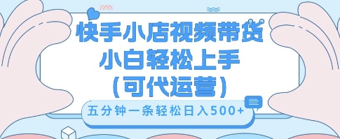 快手视频带货挣佣金,从开通到发布挂链接,小白轻松学会,5分钟搬运一条,轻轻松松日入5张【揭秘】-洪烁网创